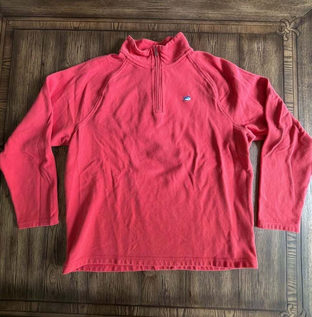 Southern Tide Men's Size L Red 1/4 Zip Pullover Sweatshirt